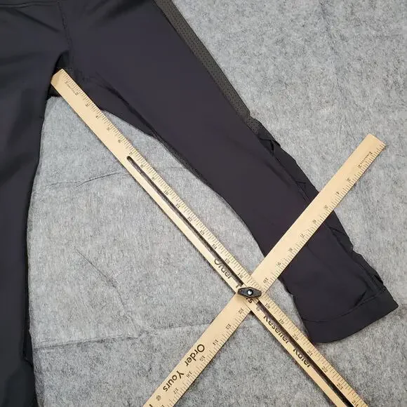 Lululemon Leggings Womens 4 Cropped 21" Mesh Panel Run Yoga Gym Workout Athletic - Picture 4 of 10